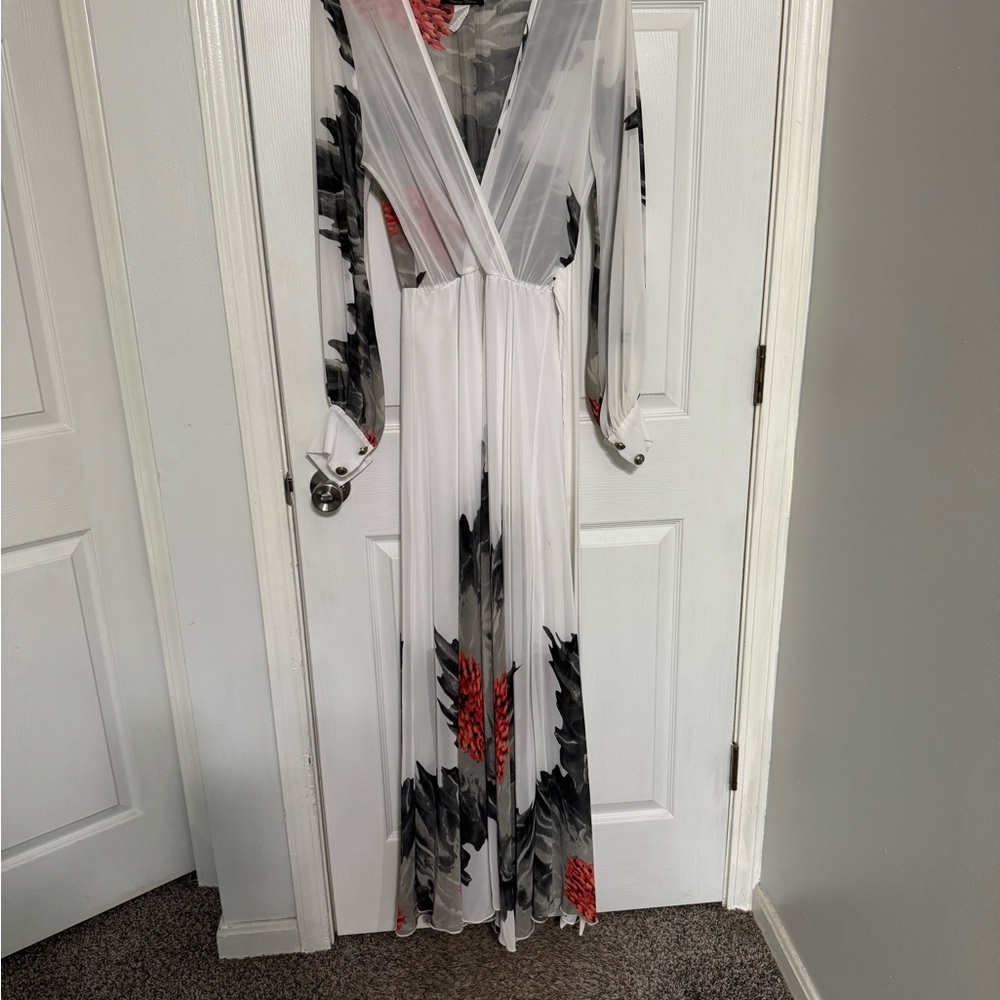 Sexy Diva White and Red Floral Dress